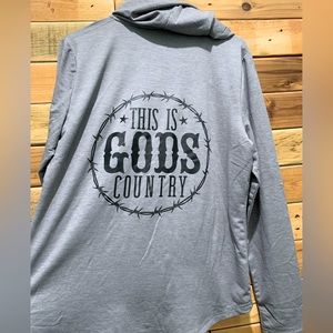This is Gods Country light weight hooded jacket size medium.